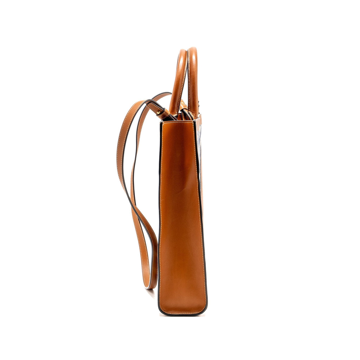 Celine Bags? Celine Vertical Cabas Tote in Triomphe Denim Leather Navy Tan GHW Premium Designer Shoulder Bag