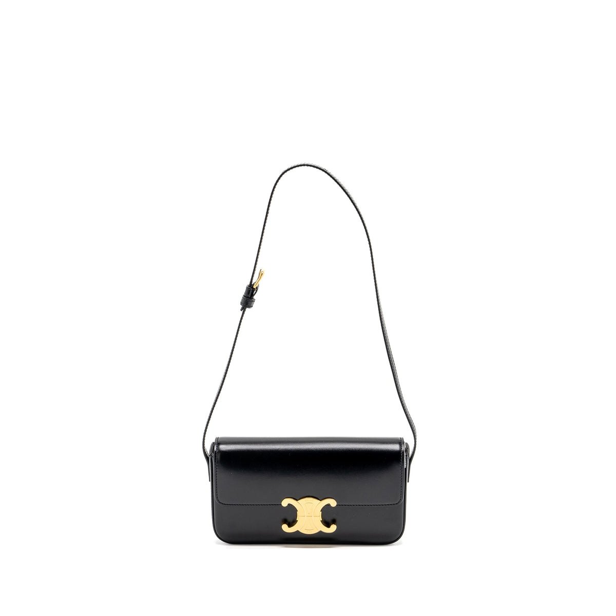 Celine Bags? Celine triomphe shoulder bag calfskin black GHW Luxury Designer Leather Handbag