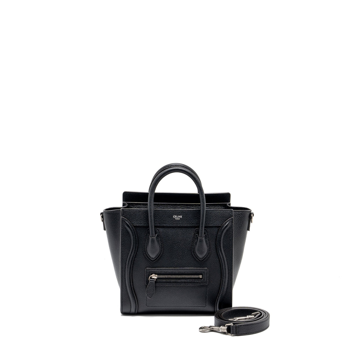 Celine Bags? Celine nano luggage bag calfskin black SHW Premium Designer Shoulder Bag