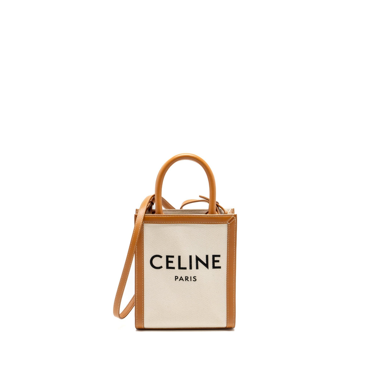 Celine Bags? Celine Mini Vertical Cabas Canvas Calfskin Multicolour GHW Elegant Everyday Designer Handbag