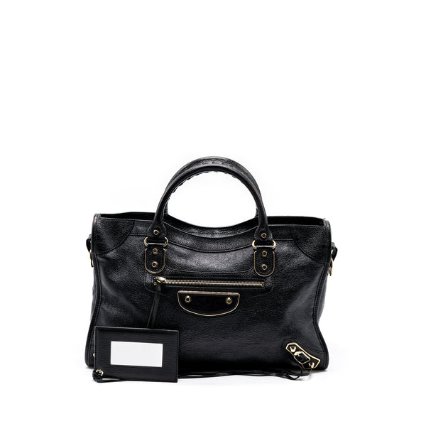 Balenciaga women's handbag Black luxury designer leather