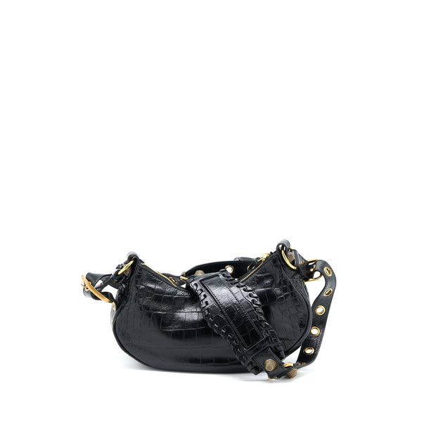 Side view of Balenciaga handbag Black premium designer bag