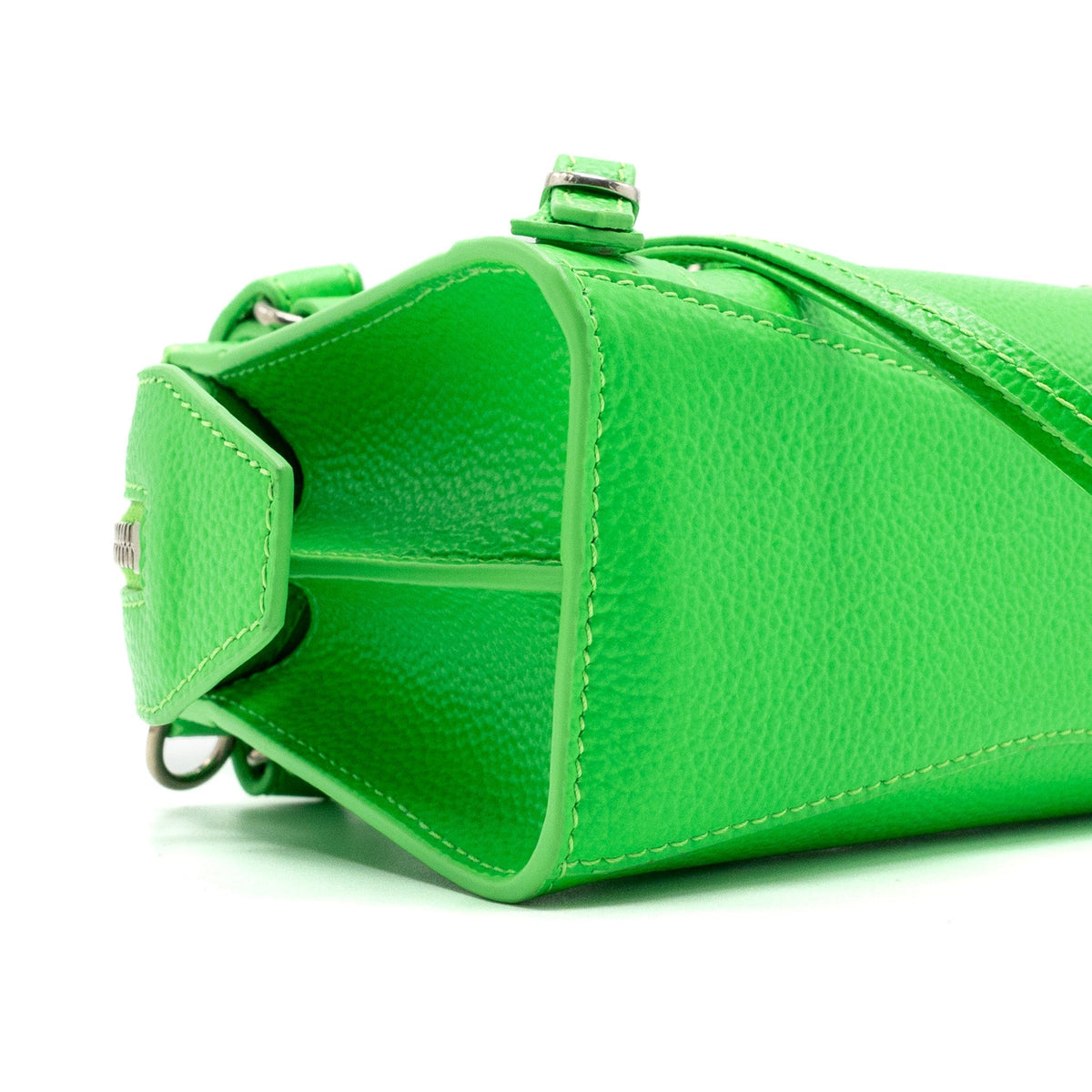 Side view of Balenciaga handbag Green premium designer bag