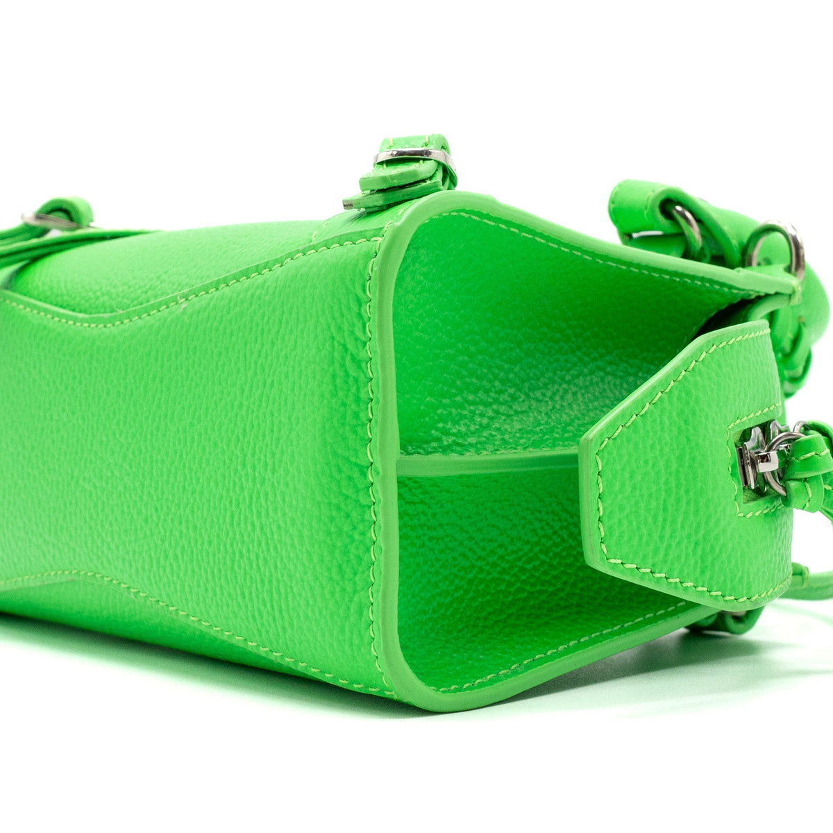 Balenciaga authentic luxury handbag Green calf craftsmanship