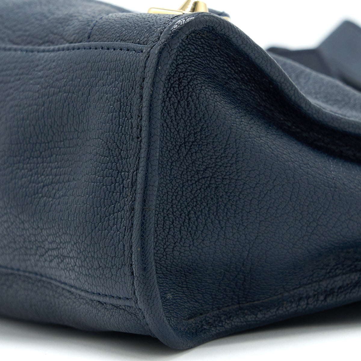 Side view of Balenciaga handbag Navy premium designer bag
