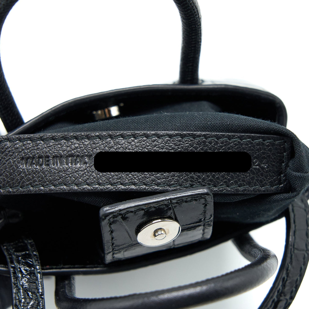 Balenciaga designer handbag calf closeup detail