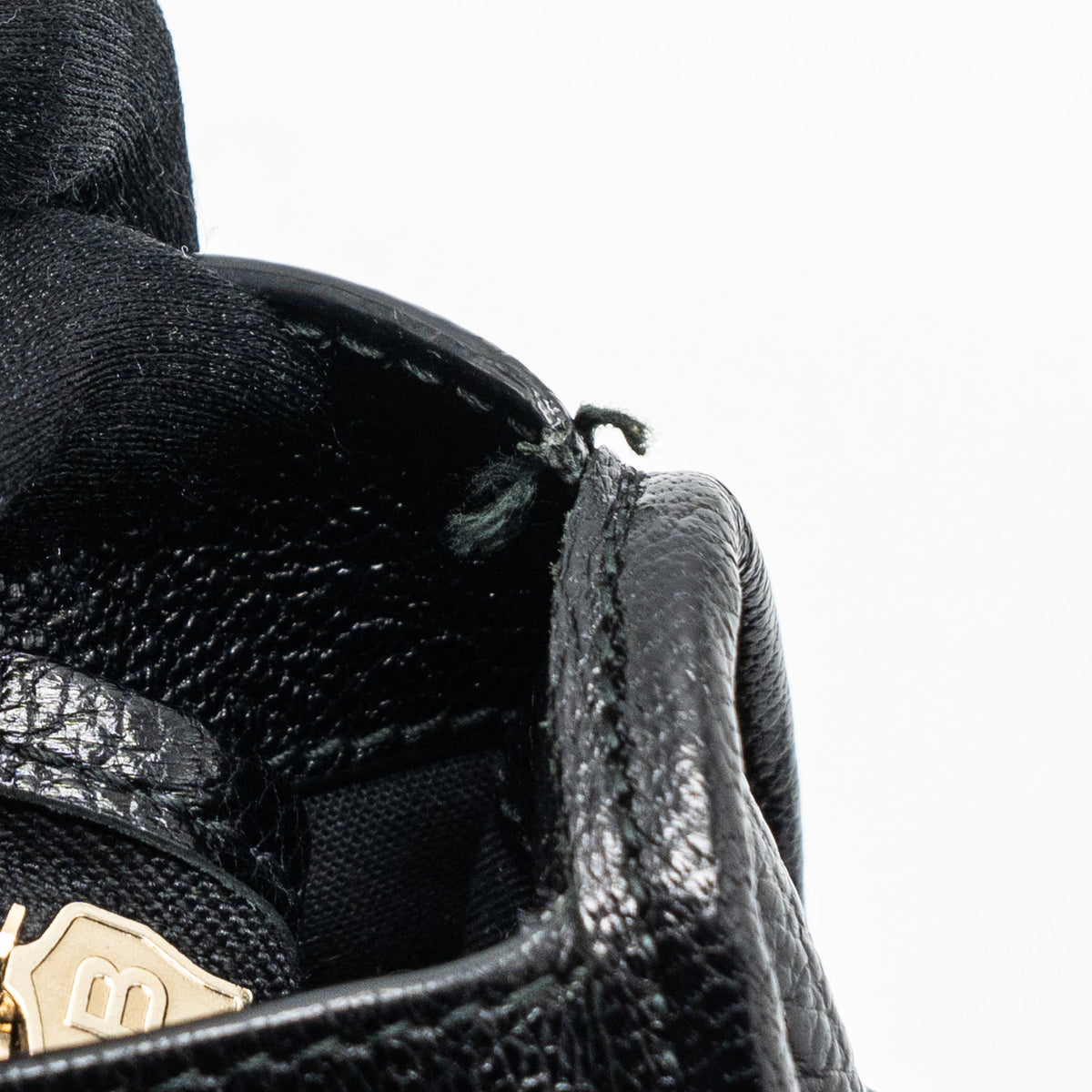 Side view of Balenciaga handbag Black premium designer bag
