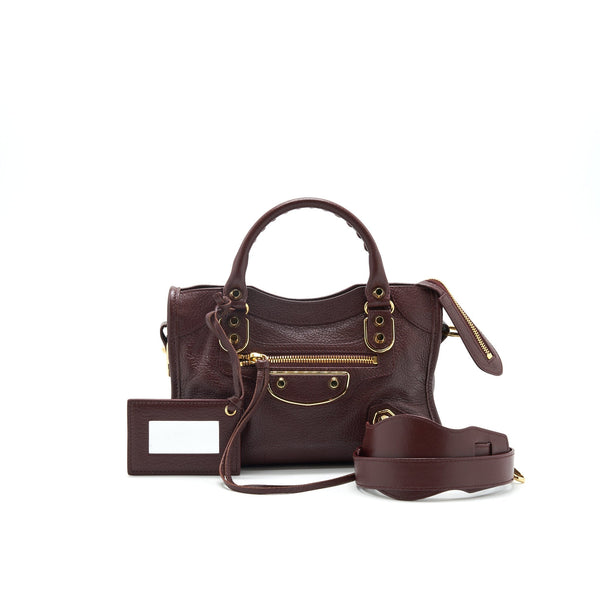 Balenciaga women's handbag Burgundy luxury designer leather