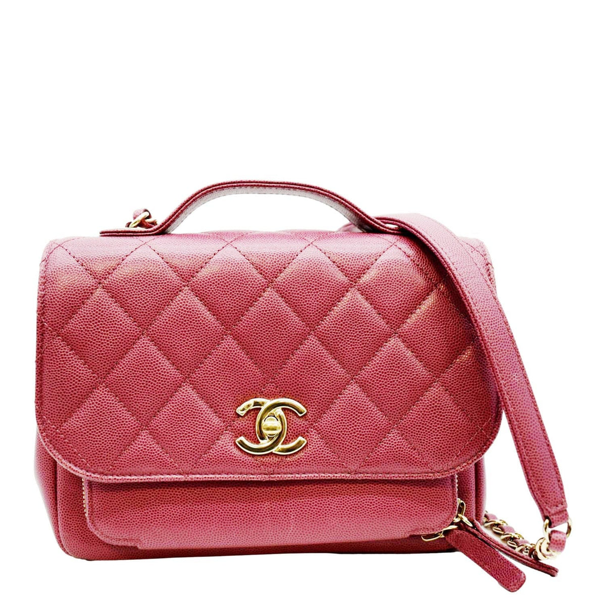 Chanel Bags Chanel Business Affinity Medium Flap Quilted Caviar Shoulder Bag Pink Luxury Designer Leather Handbag