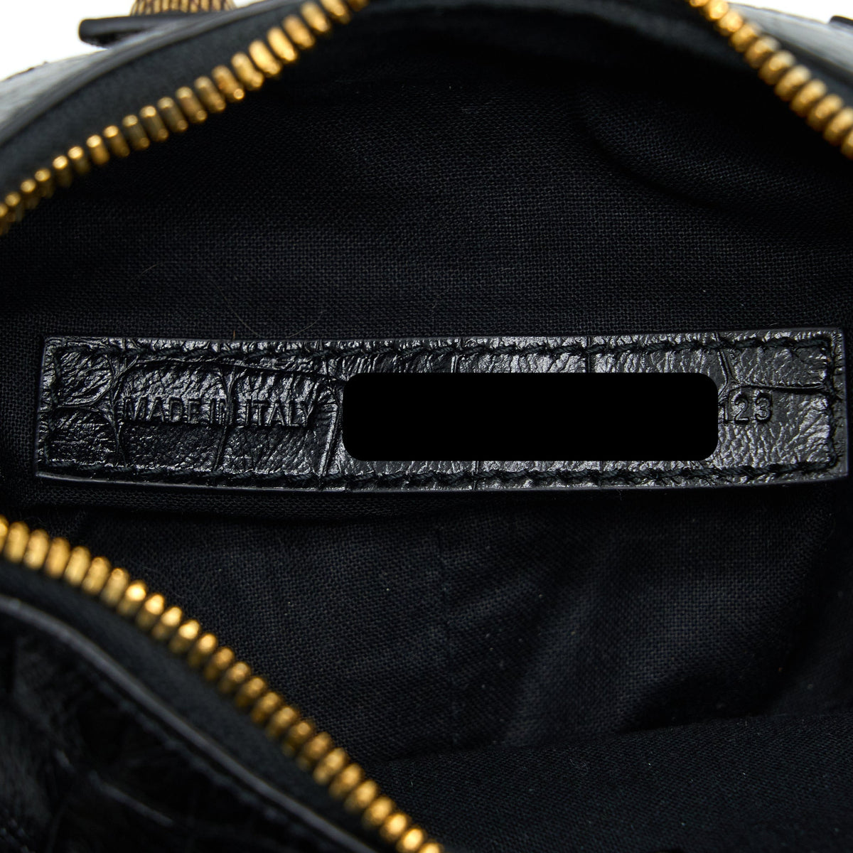 Balenciaga designer handbag calf closeup detail