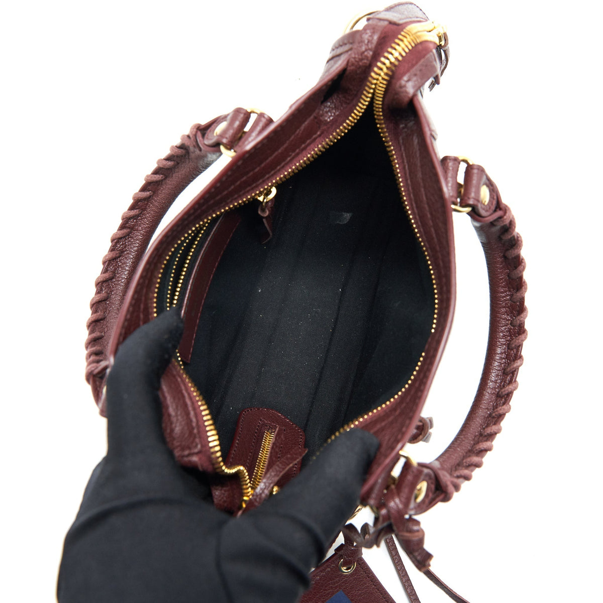Authentic Balenciaga handbag Burgundy luxury fashion accessory