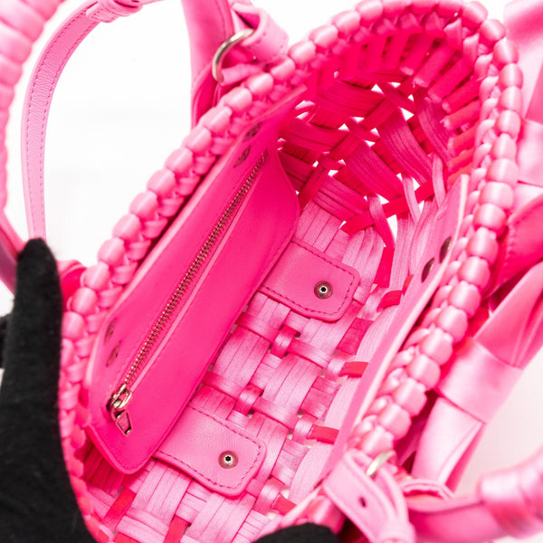 Side view of Balenciaga handbag Pink premium designer bag