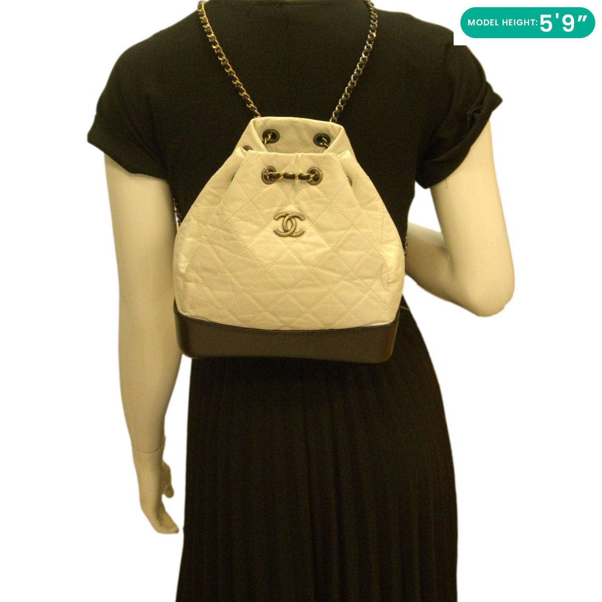 Chanel Bags Chanel Gabrielle Small Quilted Aged Calfskin Leather Backpack Bag White Elegant Everyday Designer Handbag