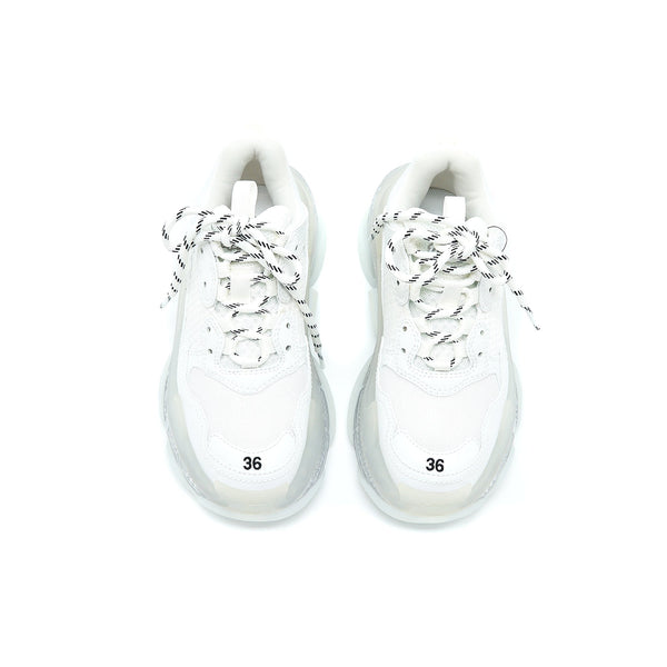 Side view of Balenciaga shoe White premium designer bag