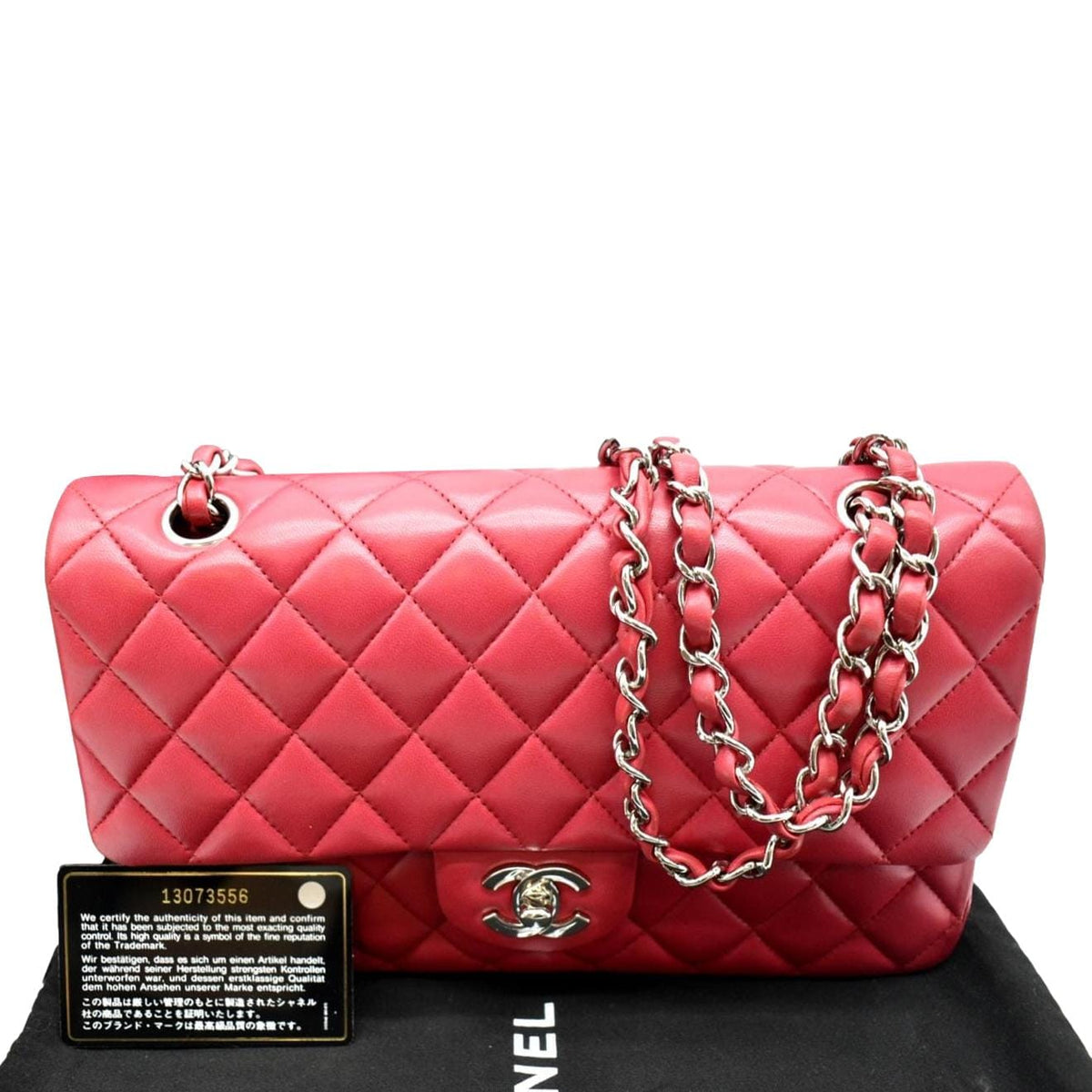Chanel Bags Chanel Classic Medium Double Flap Quilted Leather Shoulder Bag Red Premium Designer Shoulder Bag