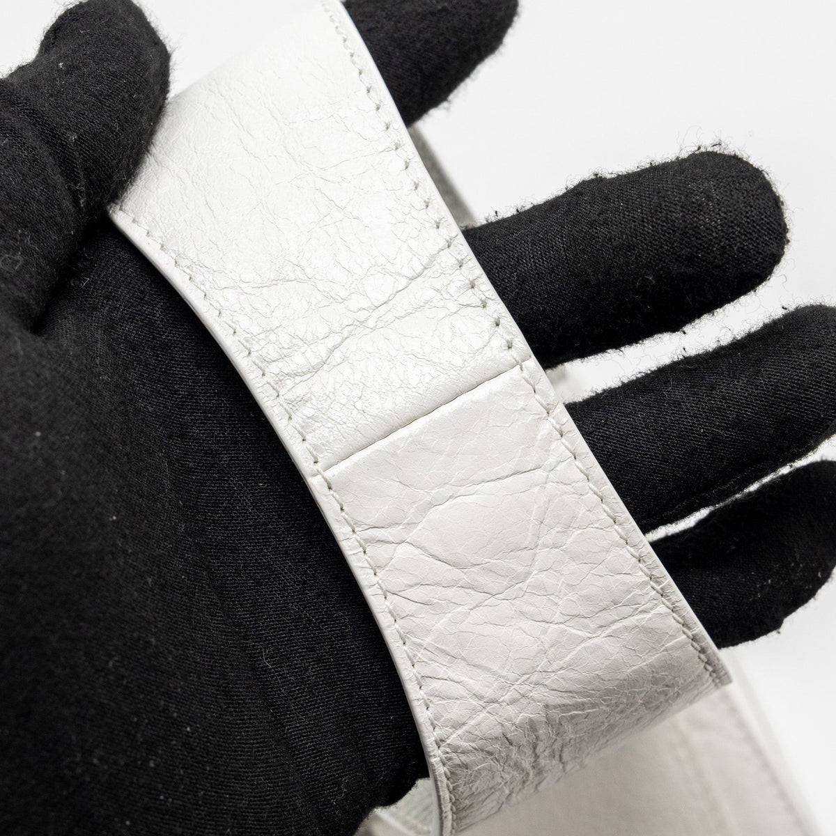 Balenciaga authentic luxury handbag White calf craftsmanship
