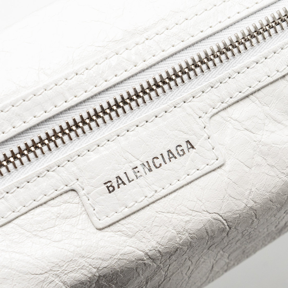 Side view of Balenciaga handbag White premium designer bag