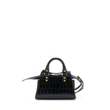 Side view of Balenciaga handbag Black premium designer bag