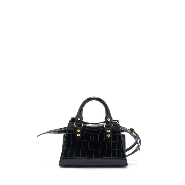 Side view of Balenciaga handbag Black premium designer bag