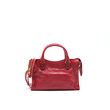 Balenciaga authentic luxury handbag Red leather craftsmanship