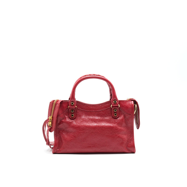 Balenciaga authentic luxury handbag Red leather craftsmanship