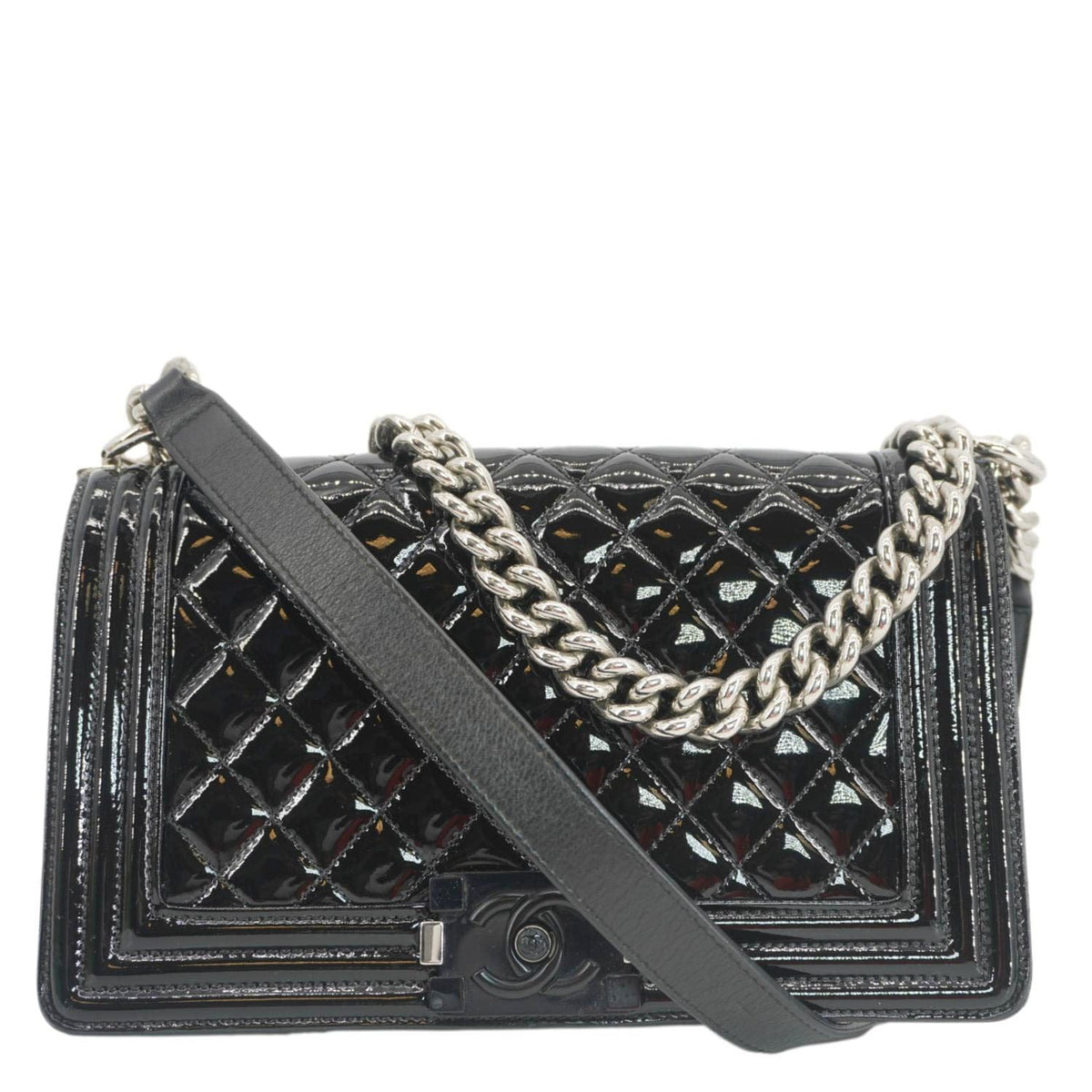 Chanel Bags Chanel Boy Flap Medium Plexiglass Patent Leather Crossbody Bag Black 20481641 Premium Designer Shoulder Bag