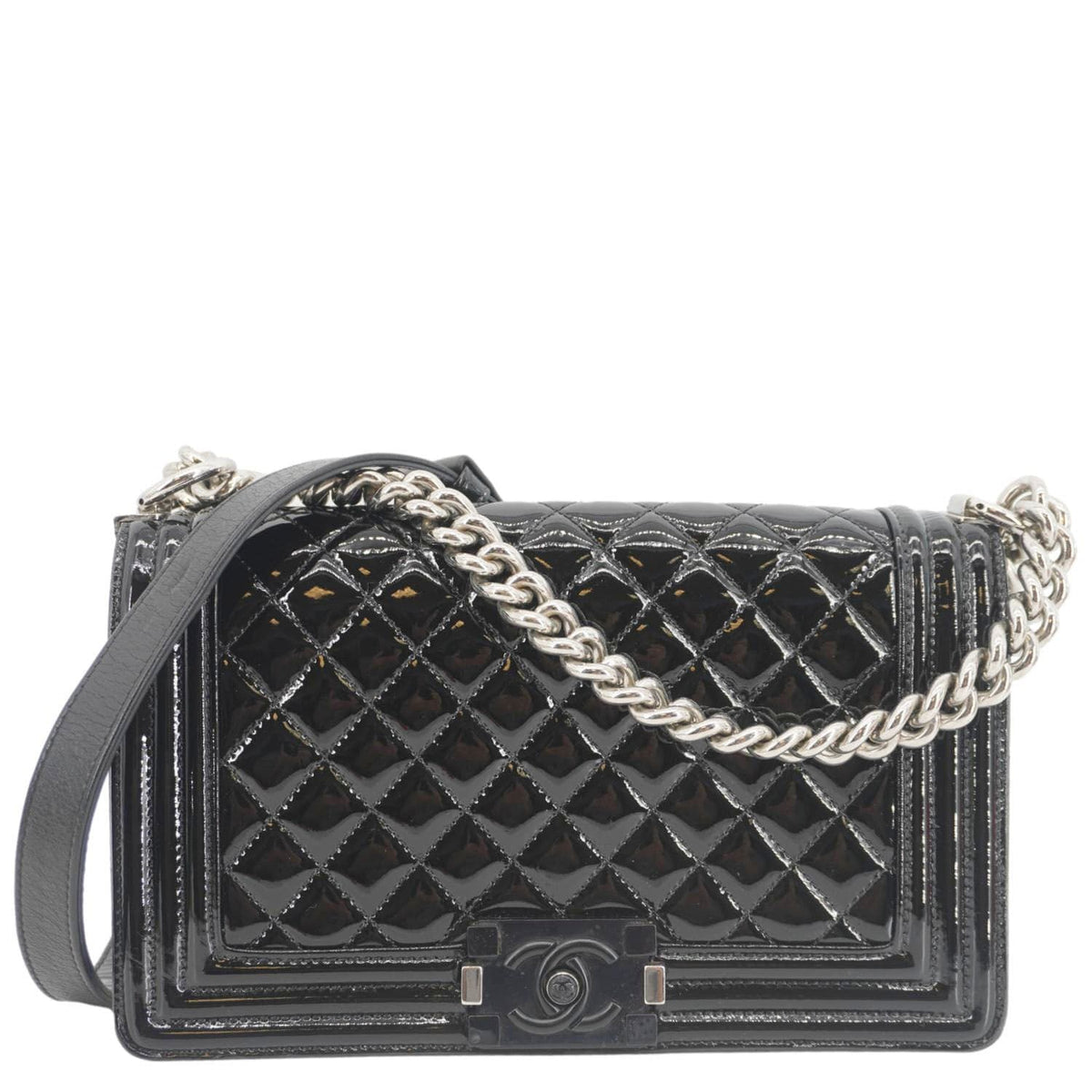 Chanel Bags Chanel Boy Flap Medium Plexiglass Patent Leather Crossbody Bag Black 20481641 Premium Designer Shoulder Bag