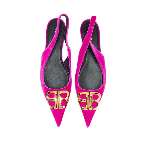Balenciaga authentic luxury shoe Pink velvet craftsmanship