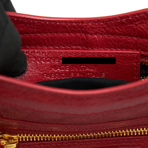 Side view of Balenciaga handbag Red premium designer bag