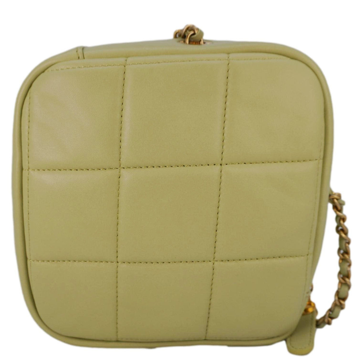 Chanel Wallets? Chanel Diamond Quilted Lambskin Leather Coin Purse Chain Crossbody Bag Green Compact Luxury Card Wallet