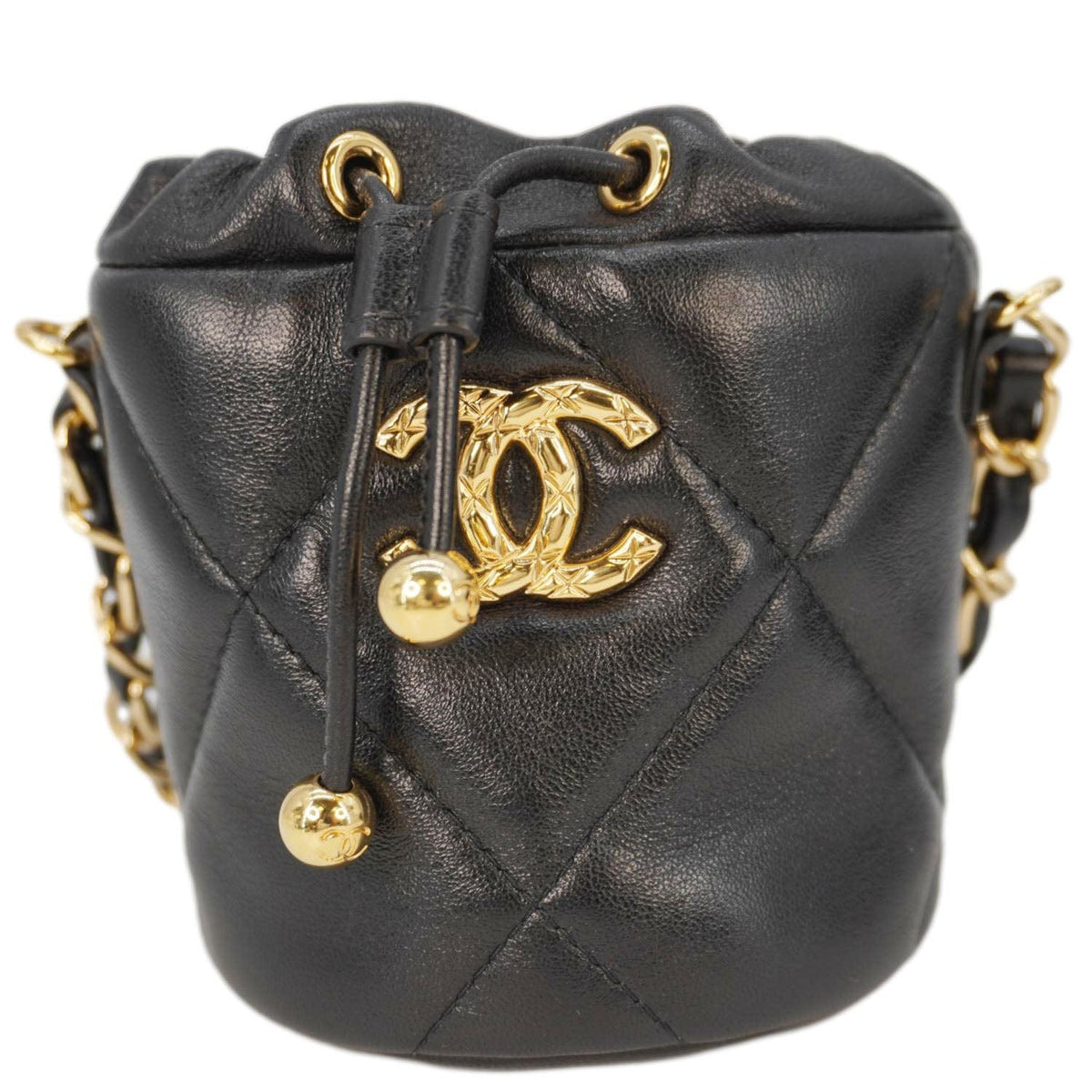 Chanel Bags Chanel Coco Mini Leather Bucket Shoulder Bag Black Premium Designer Shoulder Bag