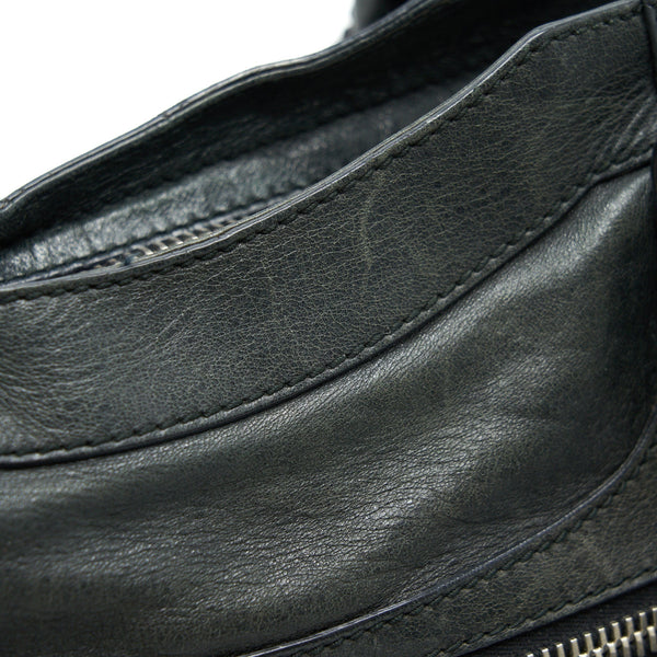 Balenciaga authentic luxury handbag Black leather craftsmanship