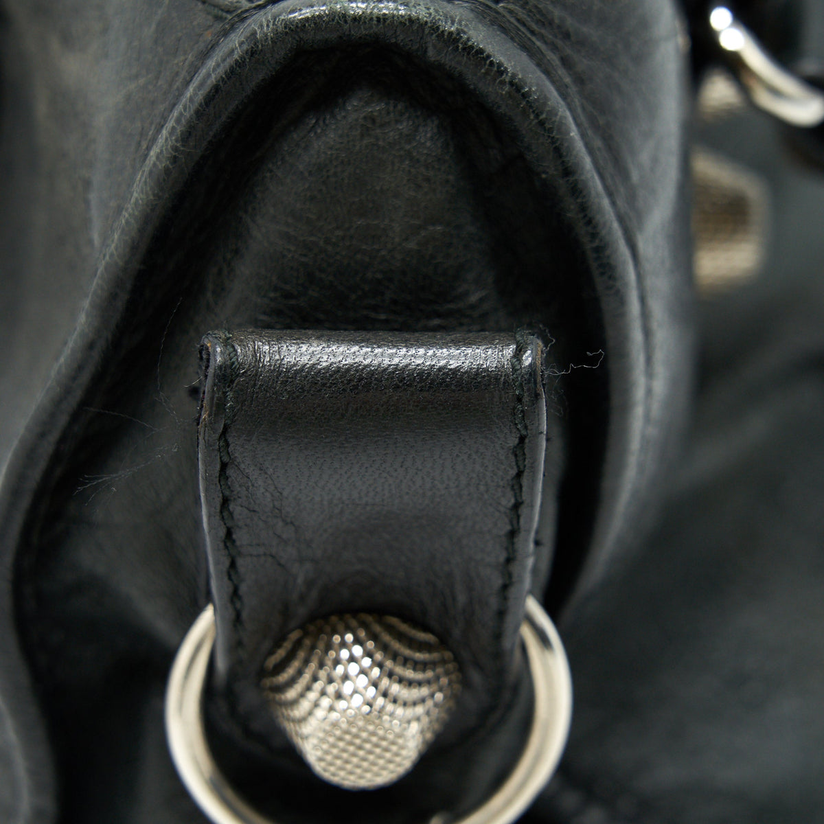 Side view of Balenciaga handbag Black premium designer bag
