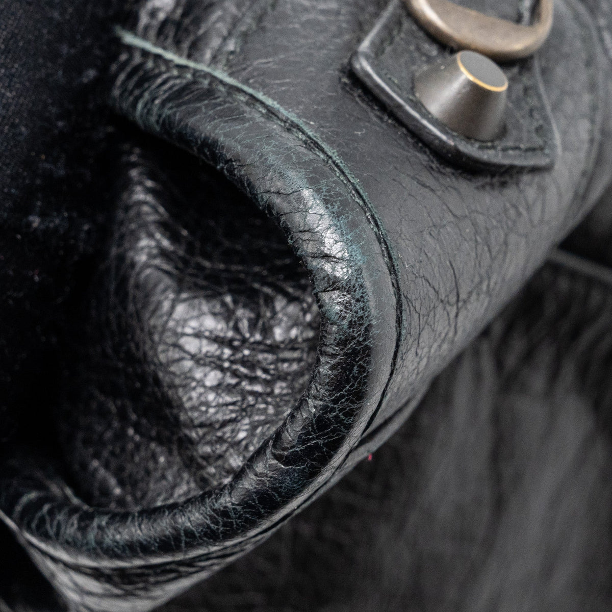 Balenciaga designer handbag leather closeup detail