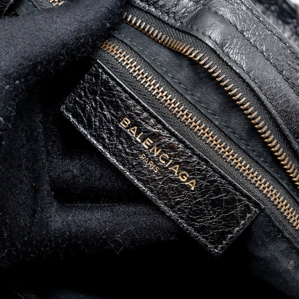 Balenciaga authentic luxury handbag Black leather craftsmanship