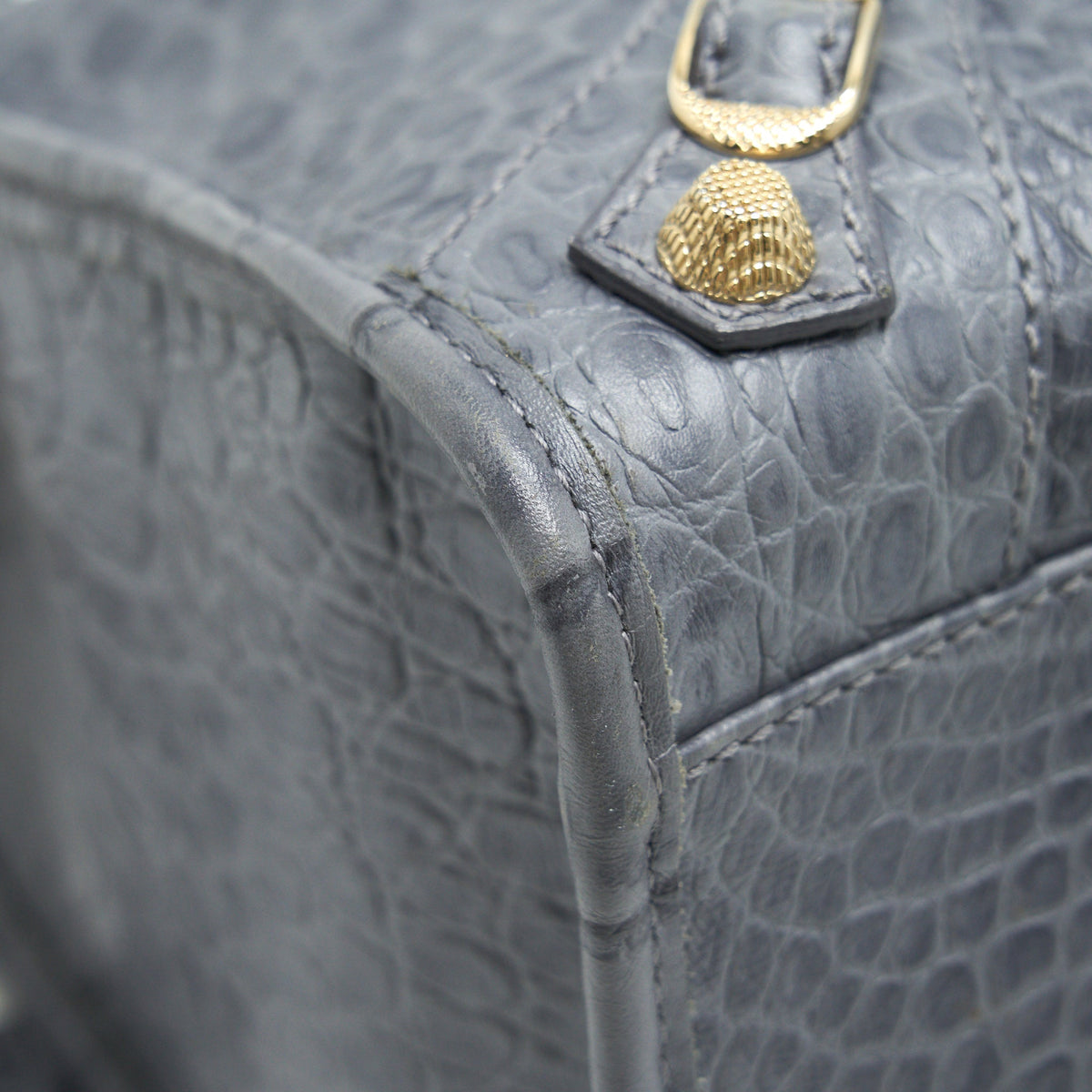 Balenciaga designer handbag calf closeup detail