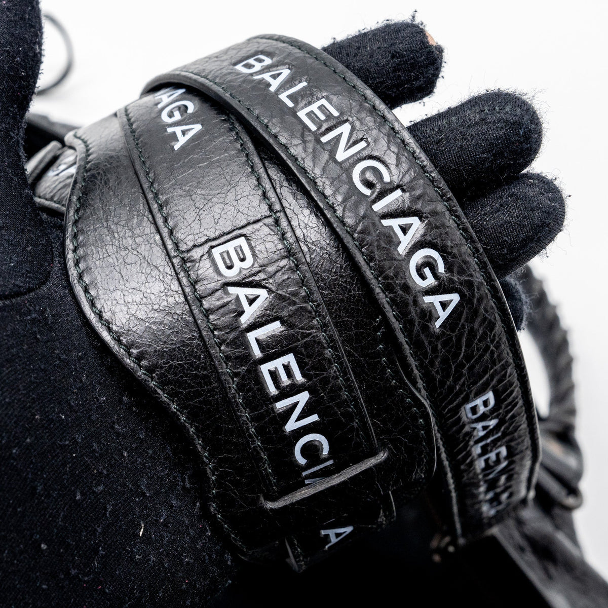 Balenciaga designer handbag leather closeup detail
