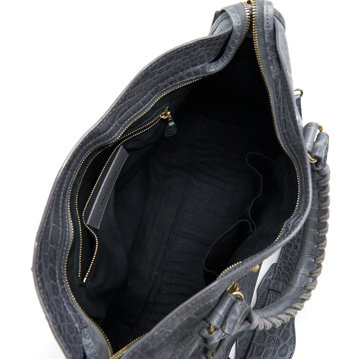 Balenciaga authentic luxury handbag Grey calf craftsmanship