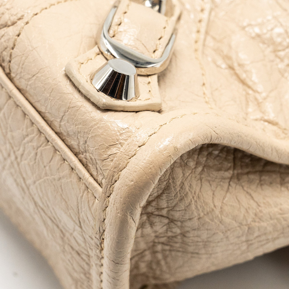 Balenciaga designer handbag calf closeup detail