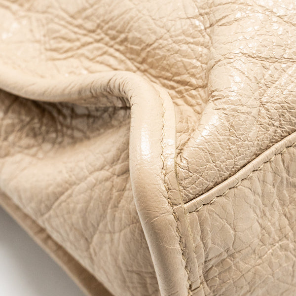 Side view of Balenciaga handbag Beige premium designer bag