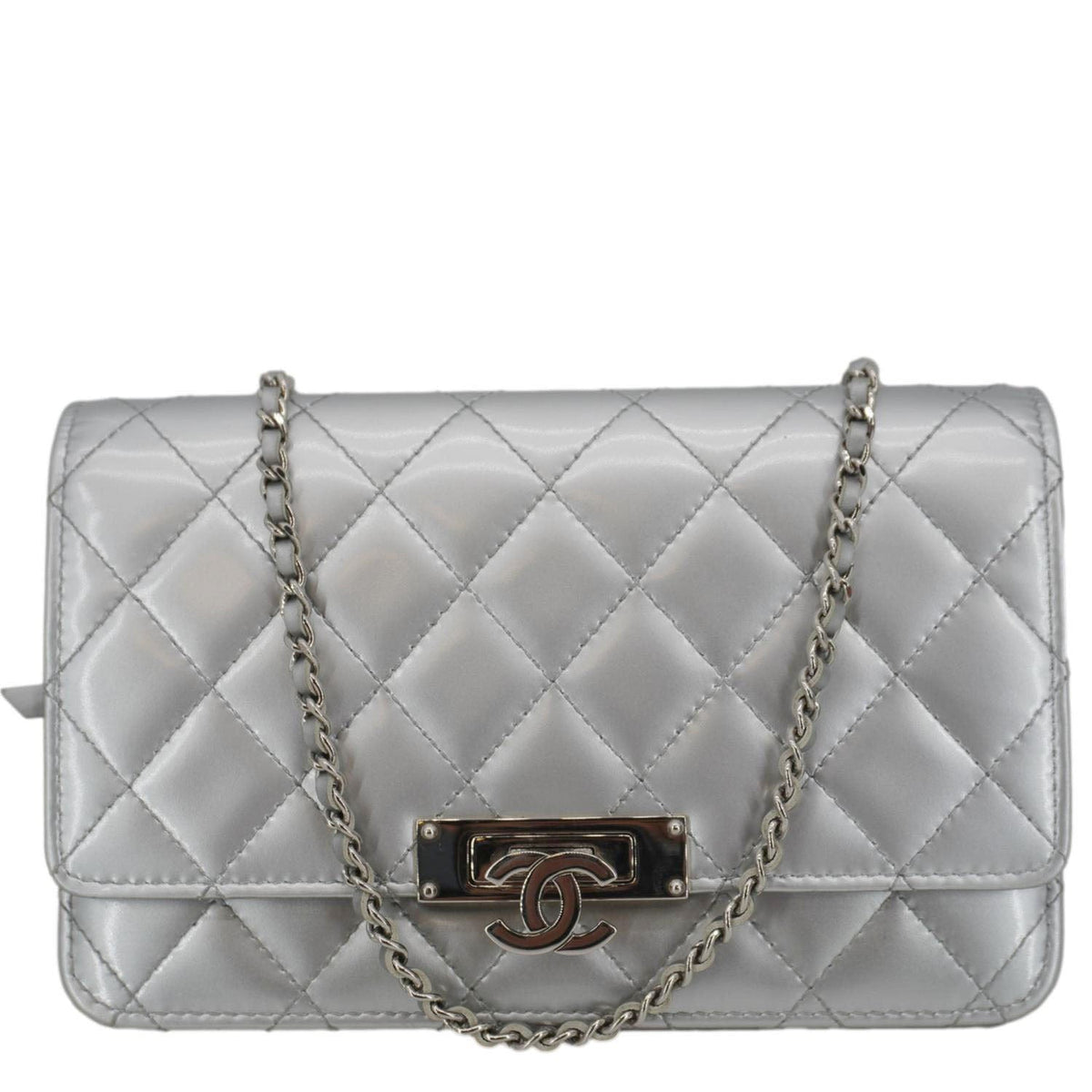 Chanel Wallets? Chanel Golden Class Quilted Leather Wallet on Chain Bag Silver Compact Luxury Card Wallet