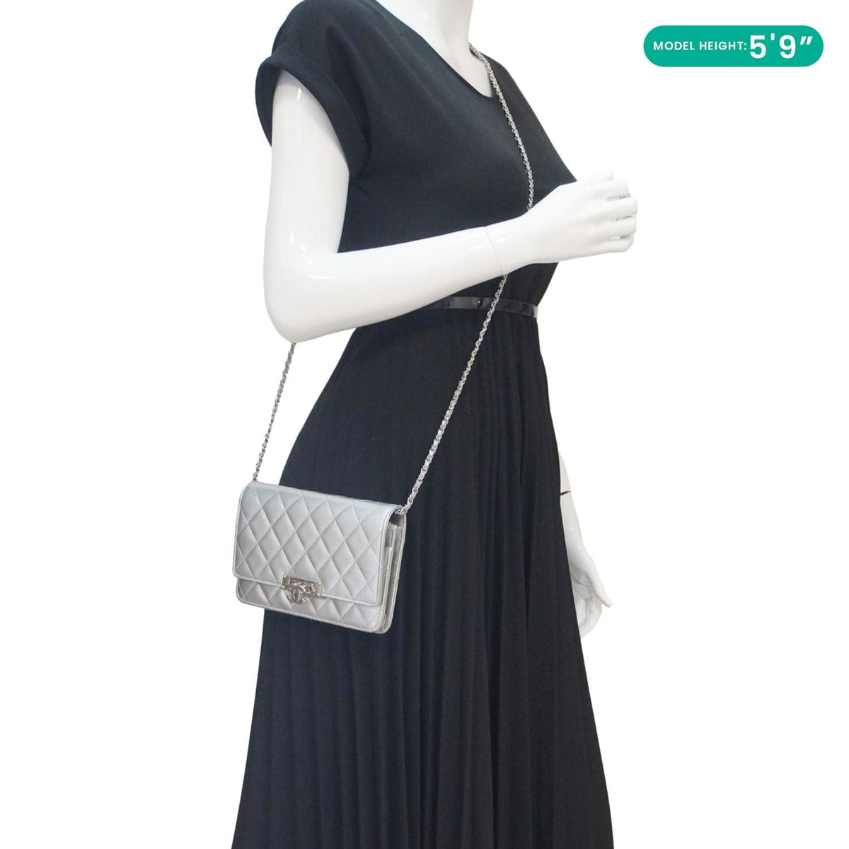 Chanel Wallets? Chanel Golden Class Quilted Leather Wallet on Chain Bag Silver Compact Luxury Card Wallet