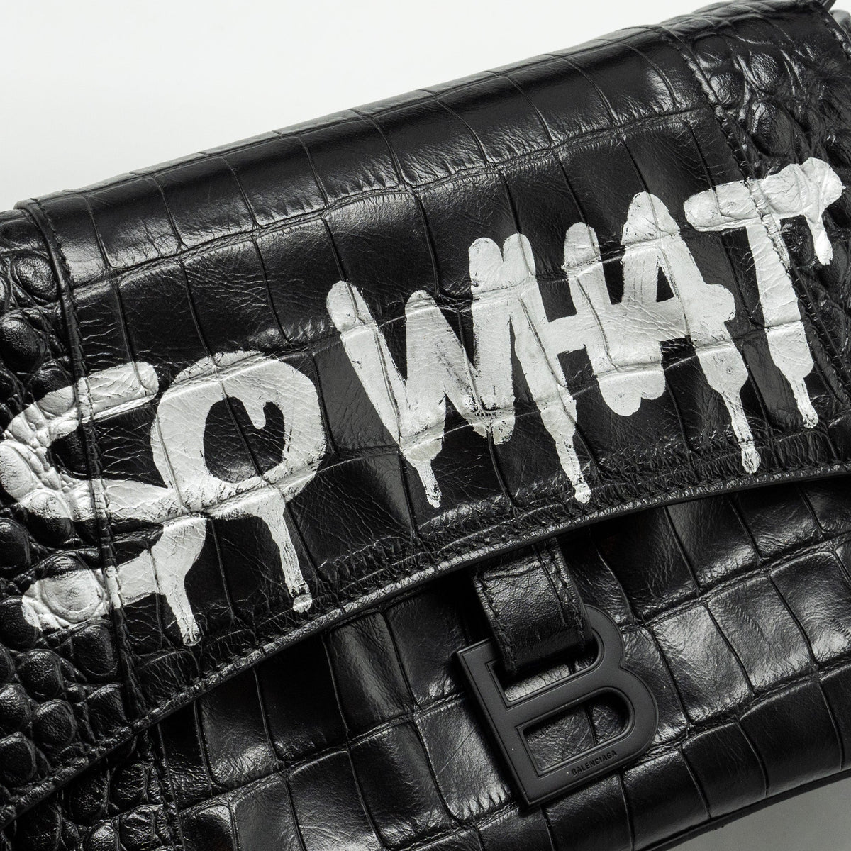 Balenciaga designer handbag calf closeup detail