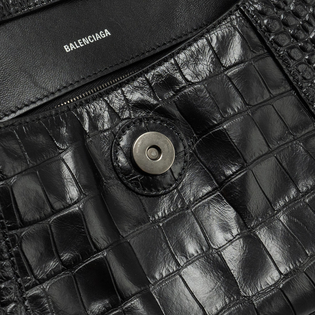 Balenciaga designer handbag calf closeup detail