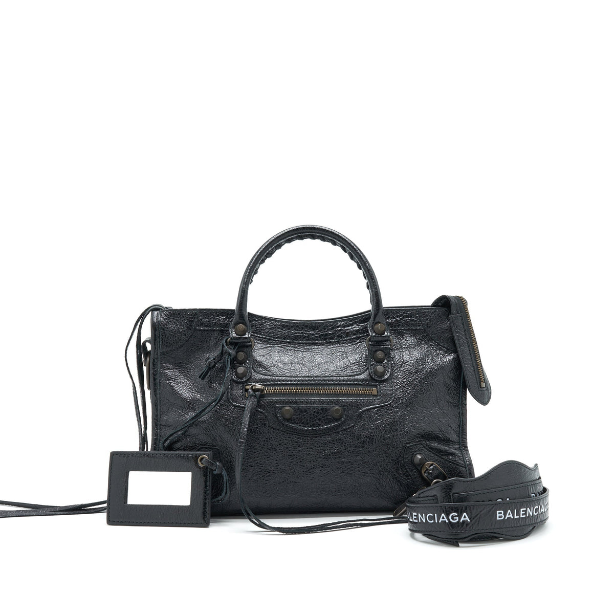 Balenciaga women's handbag Black luxury designer leather