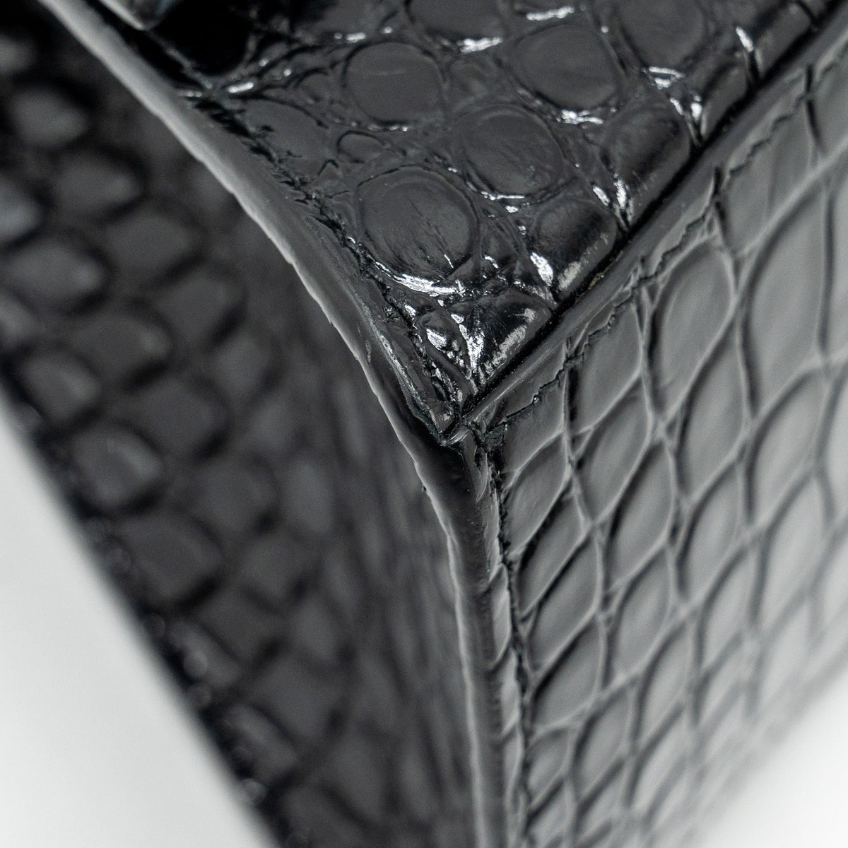Side view of Balenciaga handbag Black premium designer bag