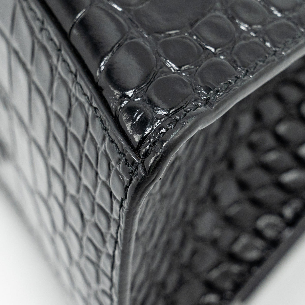 Side view of Balenciaga handbag Black premium designer bag