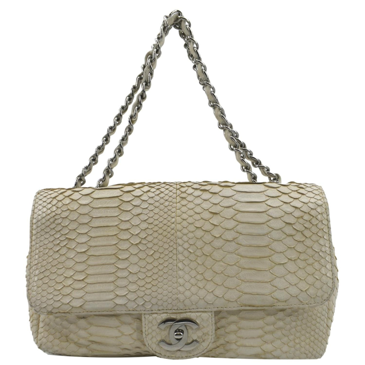 Chanel Bags Chanel Flap Python Leather Crossbody Bag Ivory Elegant Everyday Designer Handbag