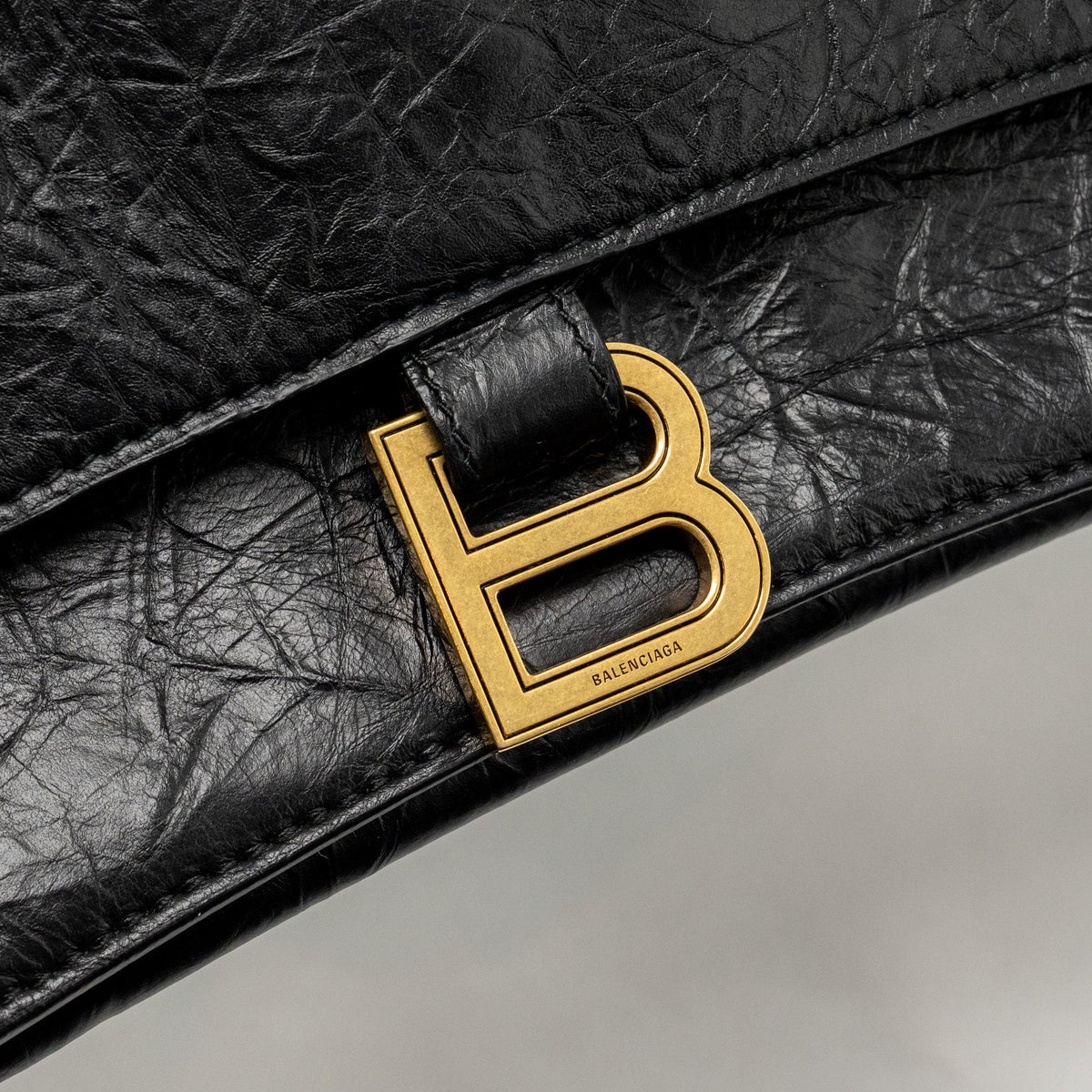 Balenciaga designer handbag calf closeup detail