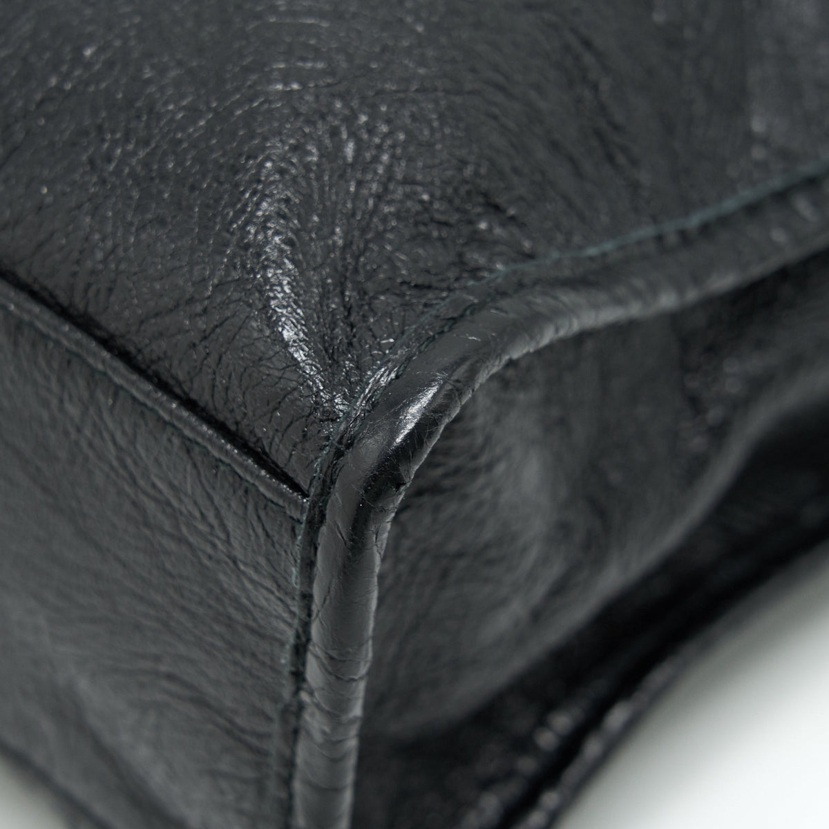 Side view of Balenciaga handbag Black premium designer bag